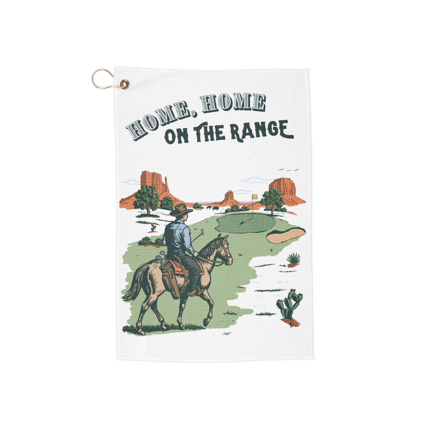 Home Home on the Range Golf Towel - Hand Drawn