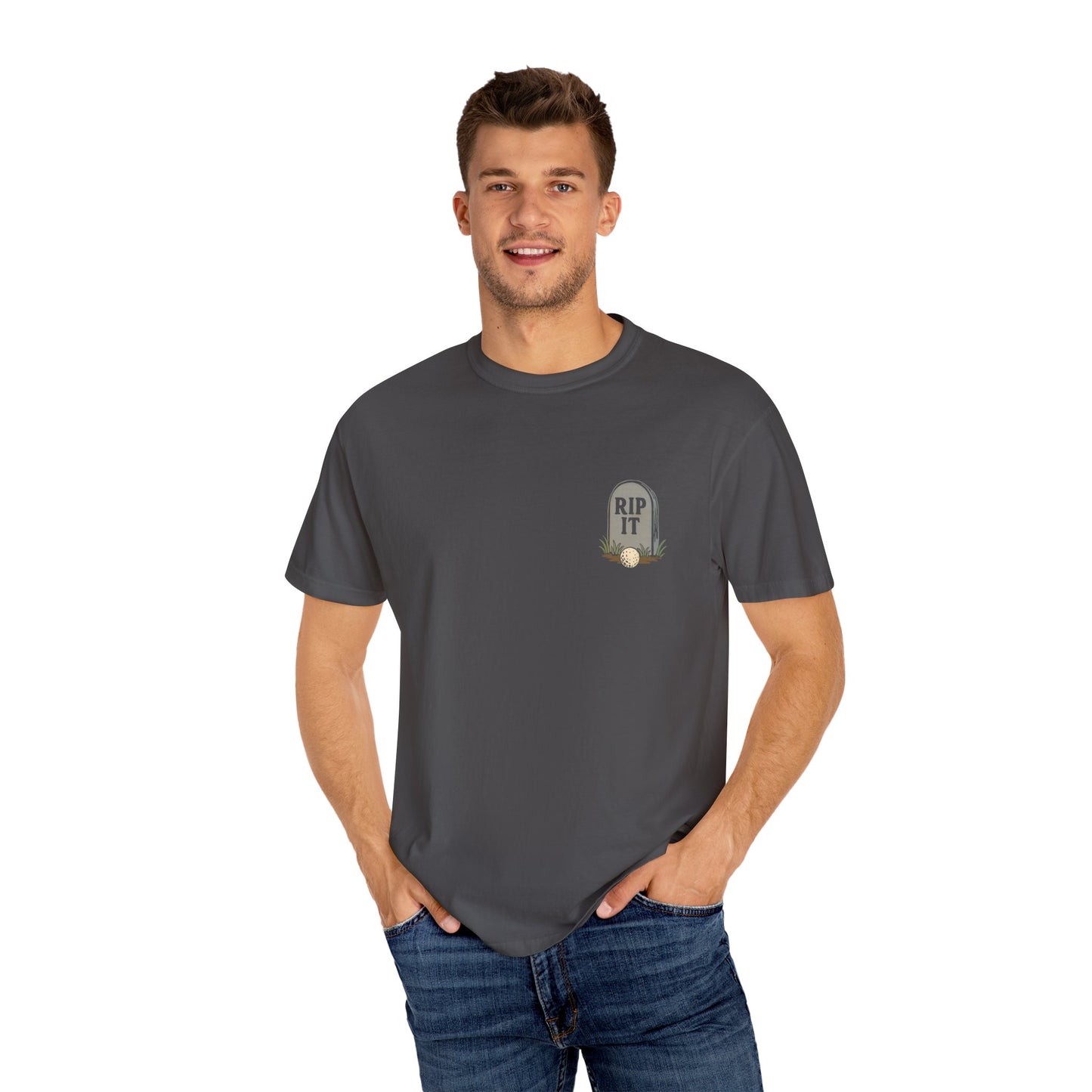 Play It As It Lies – Skeleton Golfer Halloween T-Shirt