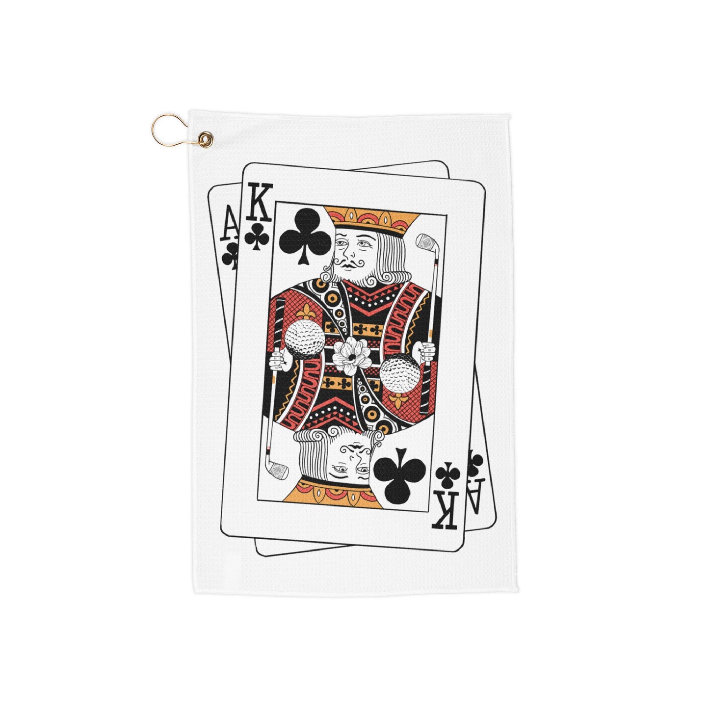 King of Clubs Golf Towel - Hand Drawn