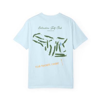 Custom Golf Course Map Tee, Hand-Drawn From Your Course