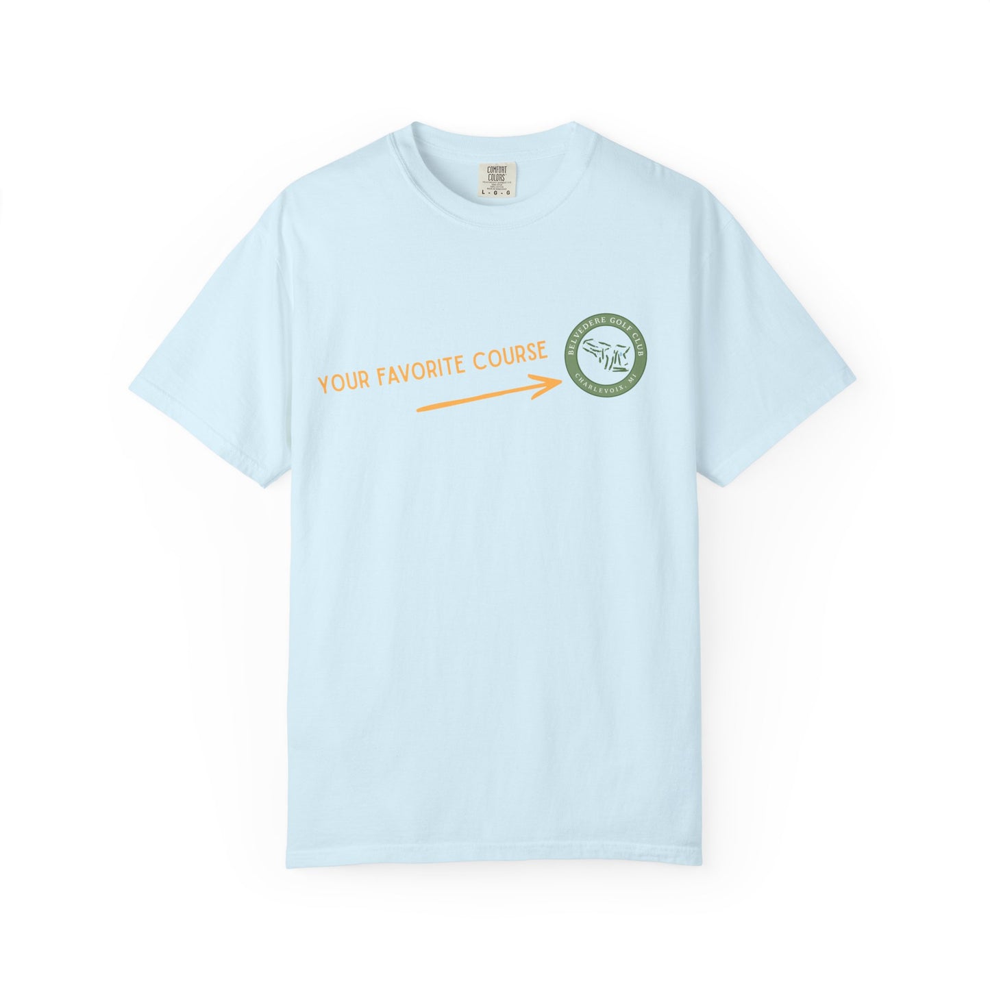 Custom Golf Course Map Tee, Hand-Drawn From Your Course