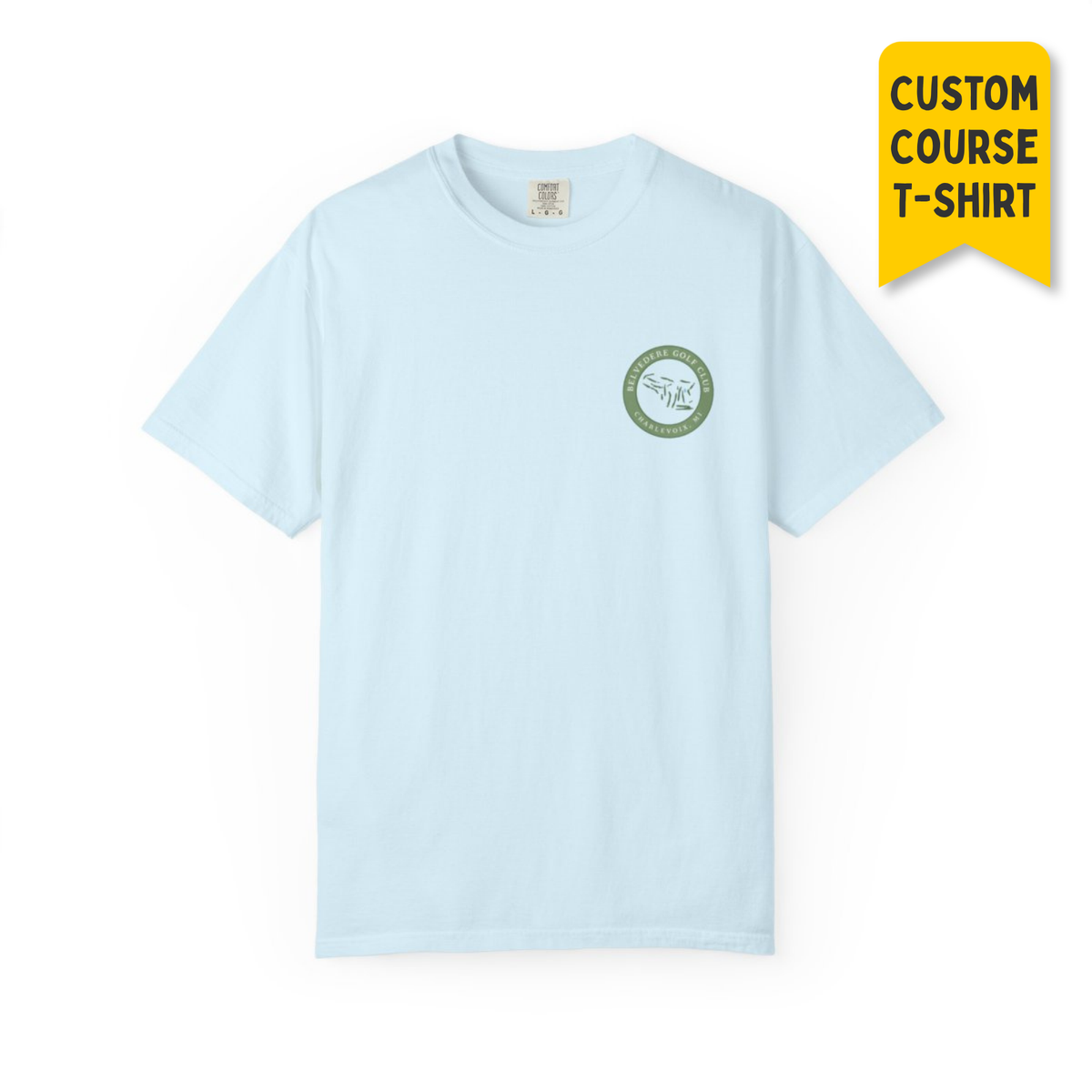Custom Golf Course Map Tee, Hand-Drawn From Your Course