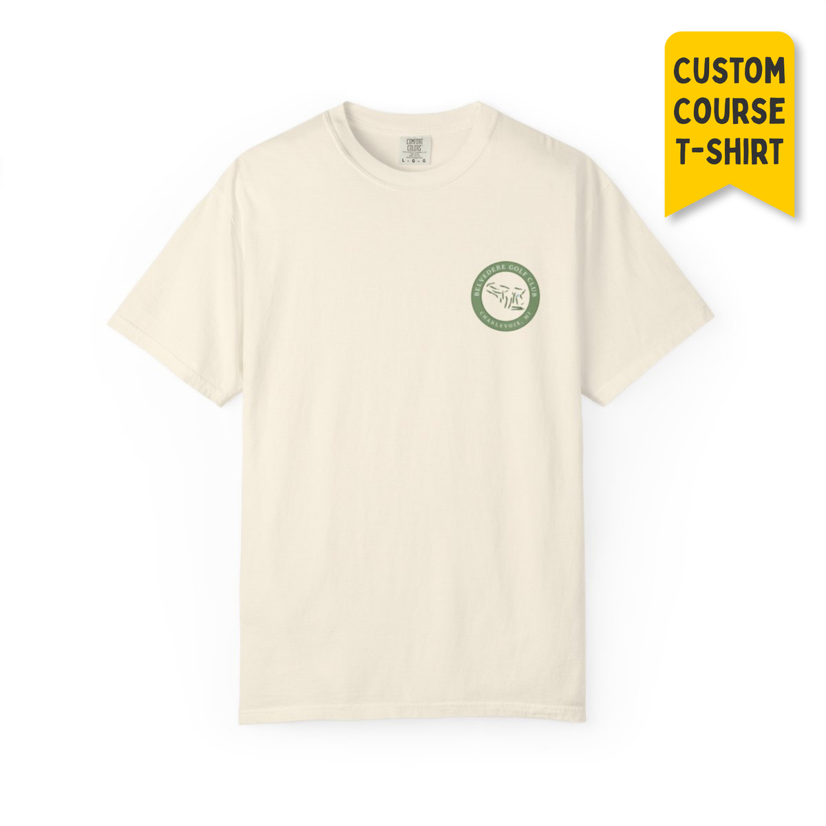 Custom Golf Course Map Tee, Hand-Drawn From Your Course