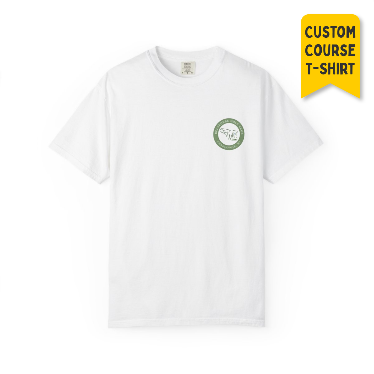 Custom Golf Course Map Tee, Hand-Drawn From Your Course
