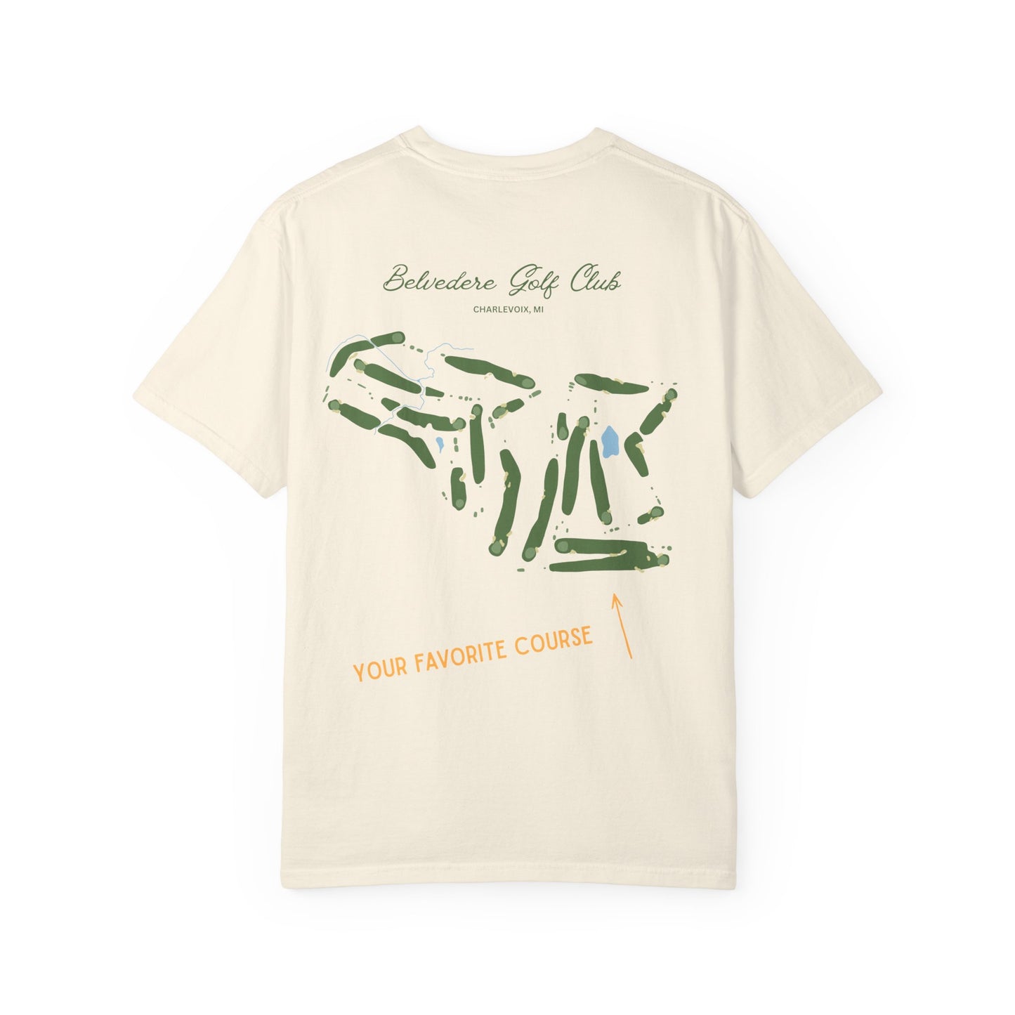 Custom Golf Course Map Tee, Hand-Drawn From Your Course