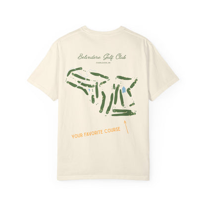 Custom Golf Course Map Tee, Hand-Drawn From Your Course