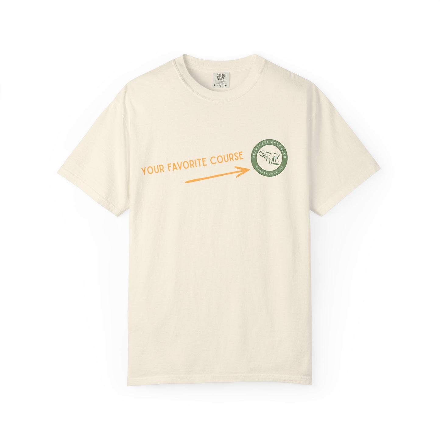 Custom Golf Course Map Tee, Hand-Drawn From Your Course