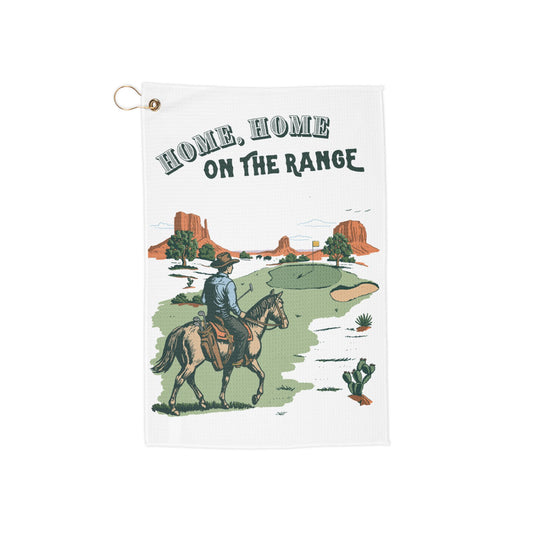 Home Home on the Range Golf Towel - Hand Drawn