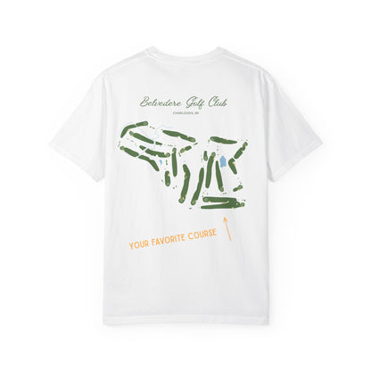 Custom Golf Course Map Tee, Hand-Drawn From Your Course