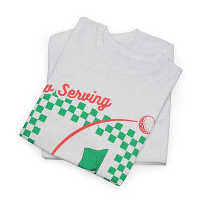 Now Serving Hot & Fresh Slices - Golf & Pizza Tee - Golf Humor Graphic Tee