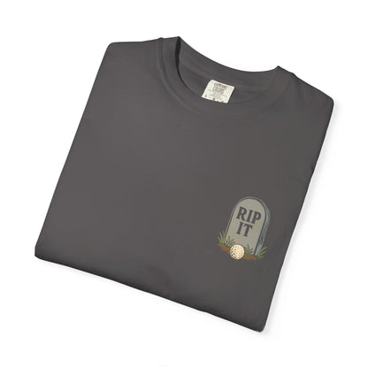 Play It As It Lies – Skeleton Golfer Halloween T-Shirt