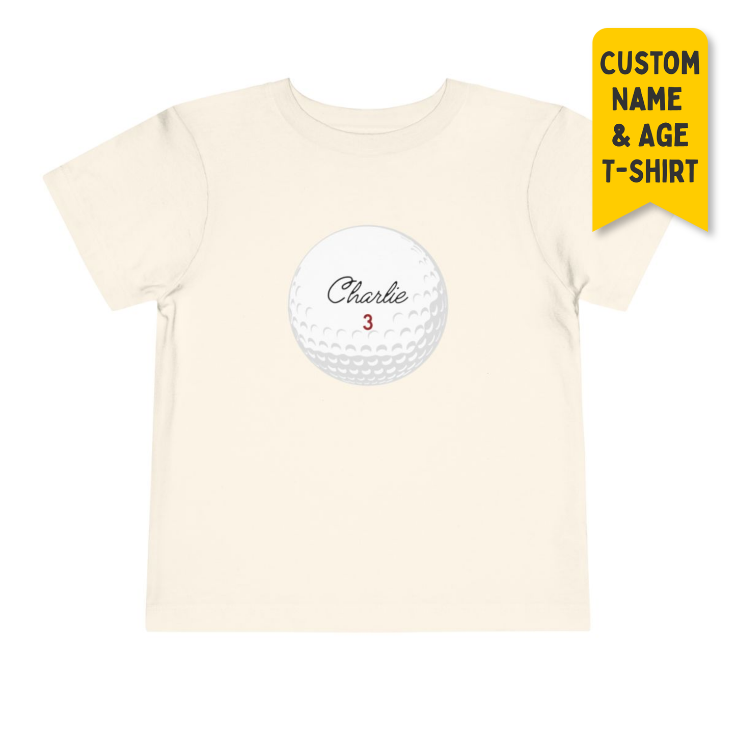 Personalized Golf Ball Toddler Tee, Name & Age