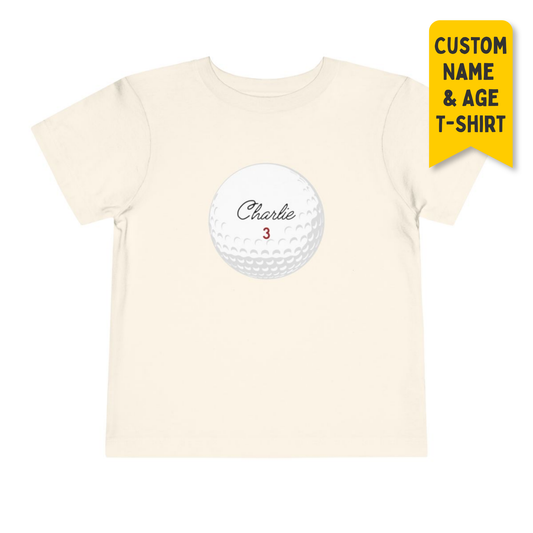 Personalized Golf Ball Toddler Tee, Name & Age