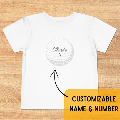Personalized Golf Ball Toddler Tee, Name & Age