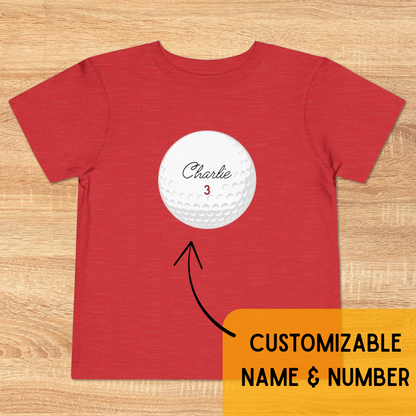 Personalized Golf Ball Toddler Tee, Name & Age