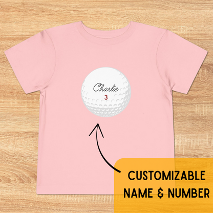 Personalized Golf Ball Toddler Tee, Name & Age