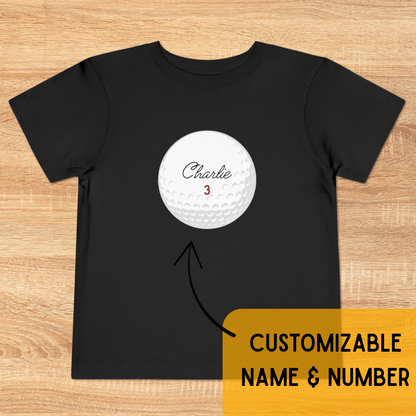 Personalized Golf Ball Toddler Tee, Name & Age