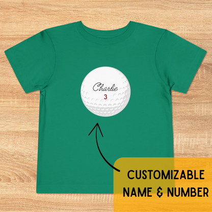 Personalized Golf Ball Toddler Tee, Name & Age