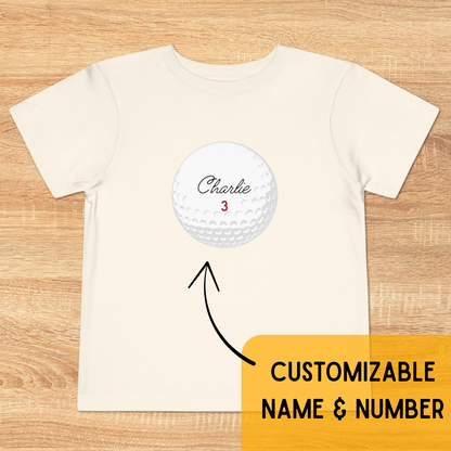 Personalized Golf Ball Toddler Tee, Name & Age